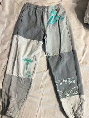 Gray Colorblock Stori Graphic Joggers